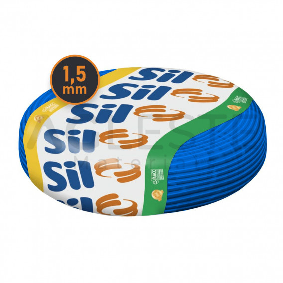 Fio Eletrico Cabo Flexivel 1,5mm com 100 Metros Azul - Sil Fios